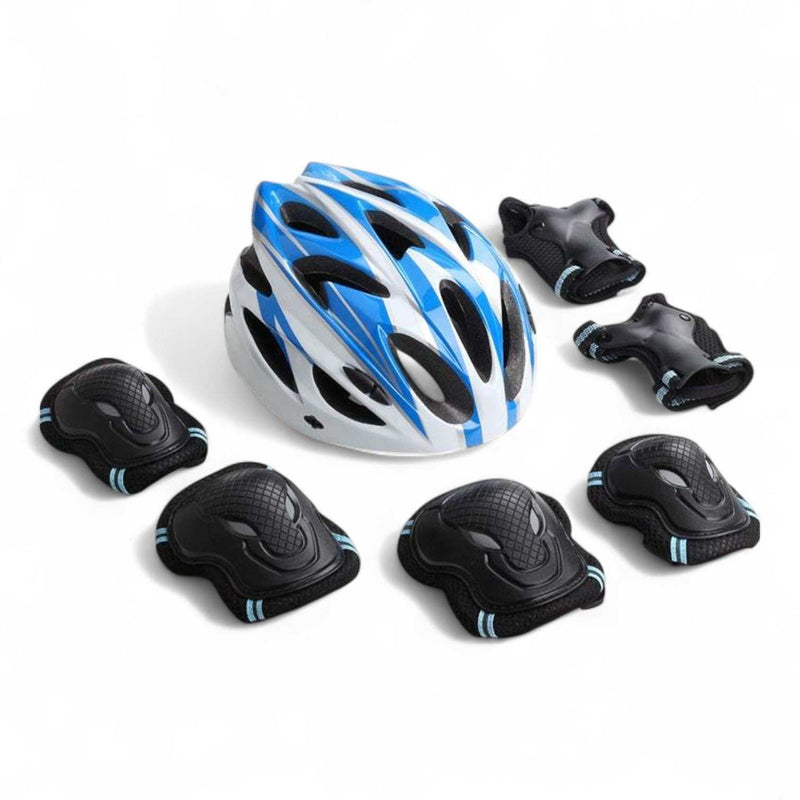 Kids Bike Helmet & Safety Set - Blue