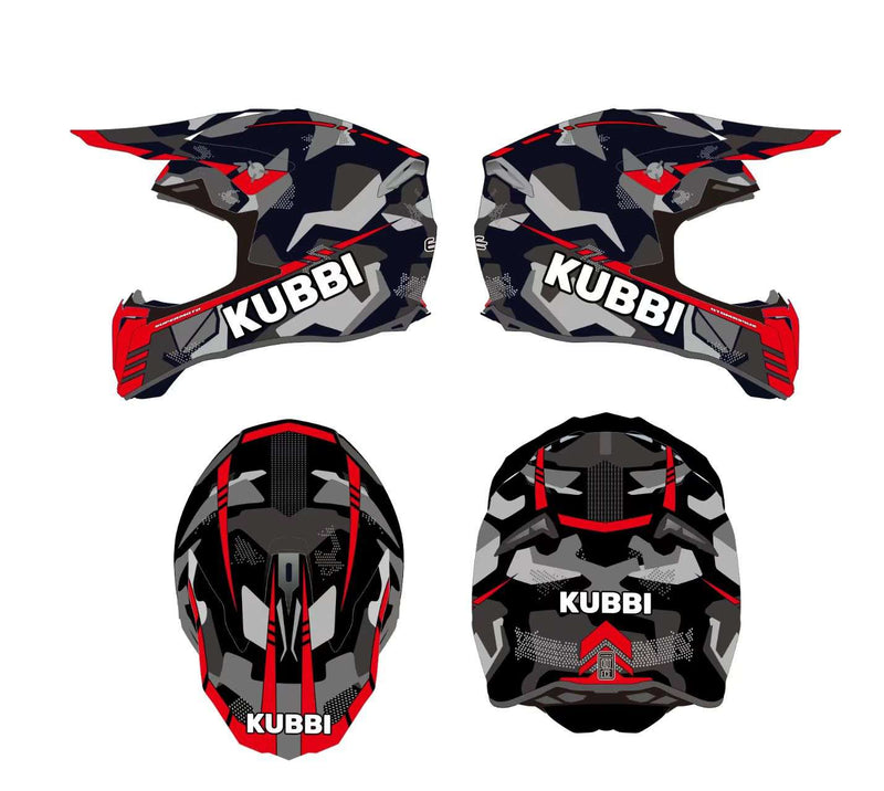 Kubbi Kids Motocross Crash Helmet - Red